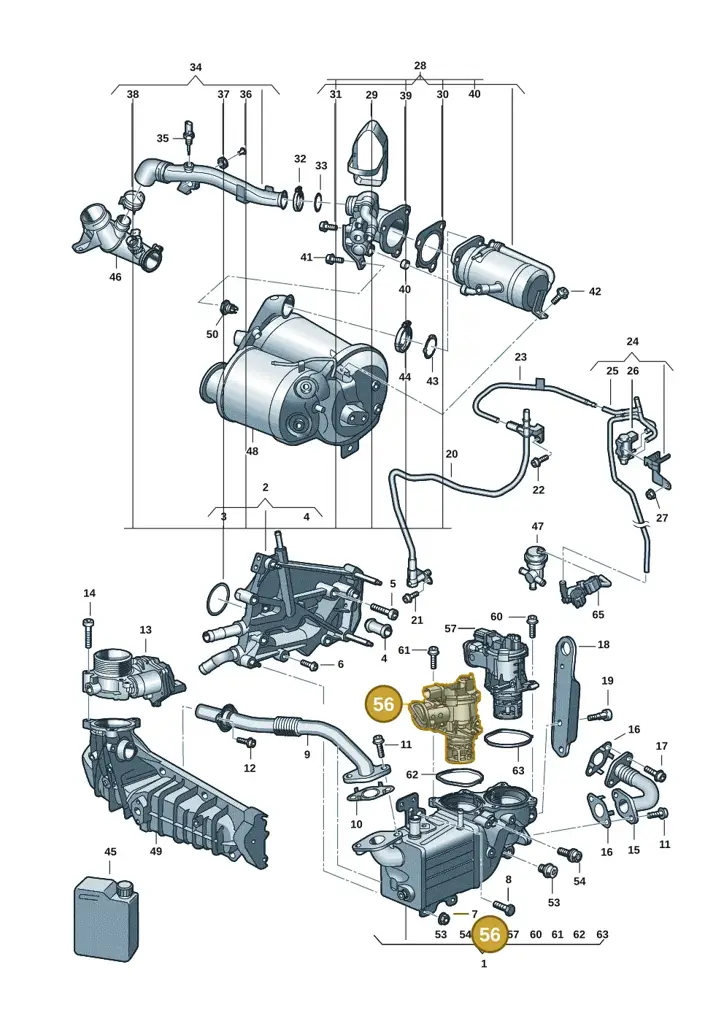 04L131501AB — Volkswagen Transport. multivan (2019-2024) diagram 7ep131020, position 56