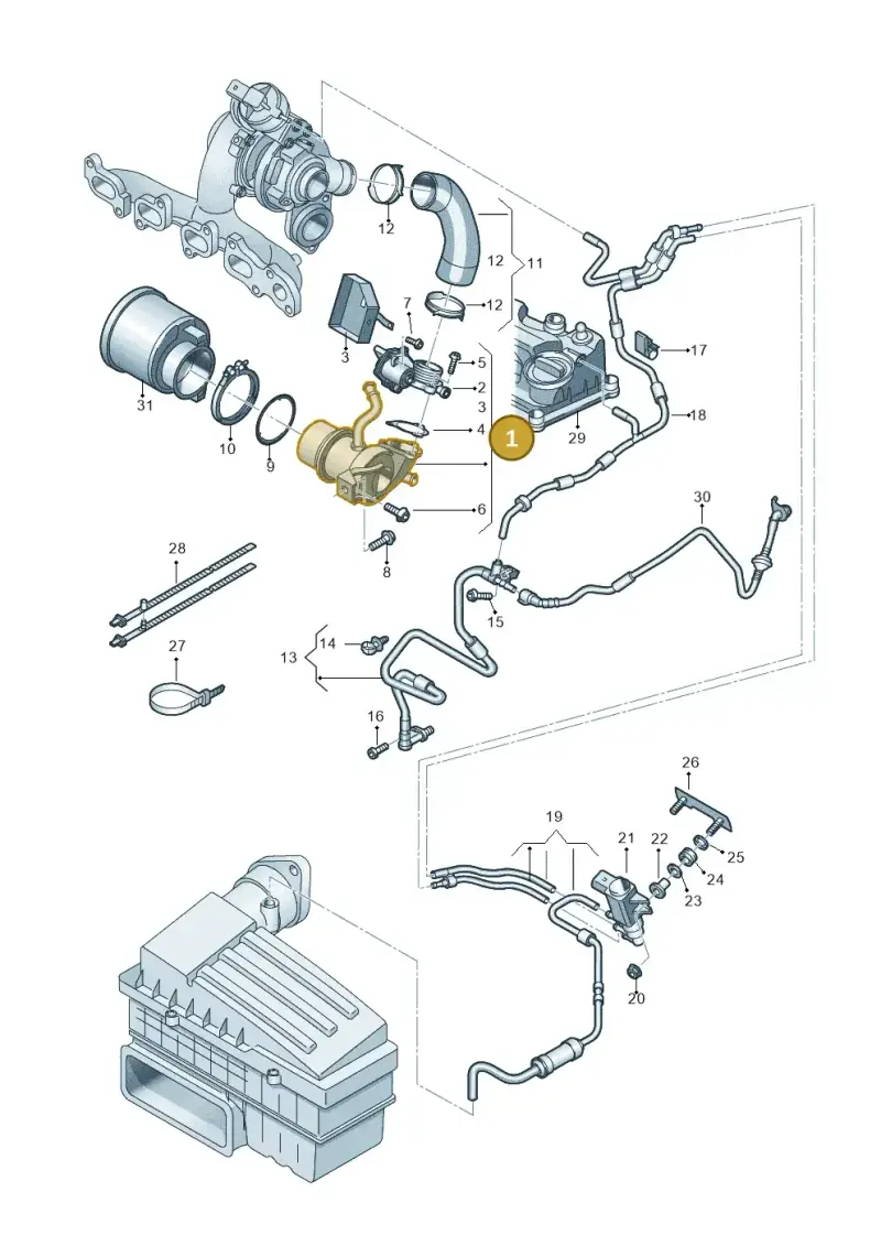 04L131512P — Volkswagen T-Roc BlueMotion (2017-2024) diagram 884131300, position 1