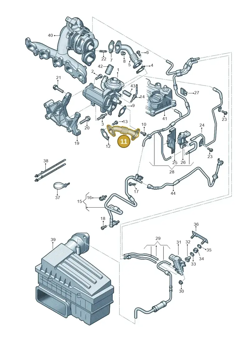 04L131521B — Volkswagen Touran 2,0 BlueMotion (2015-2024) diagram 869131500, position 11