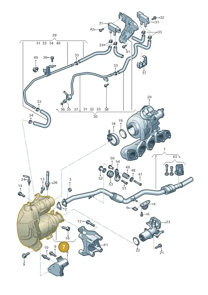 04L131670TX — Audi A6 (2018-2025) diagram 430253610, position 7