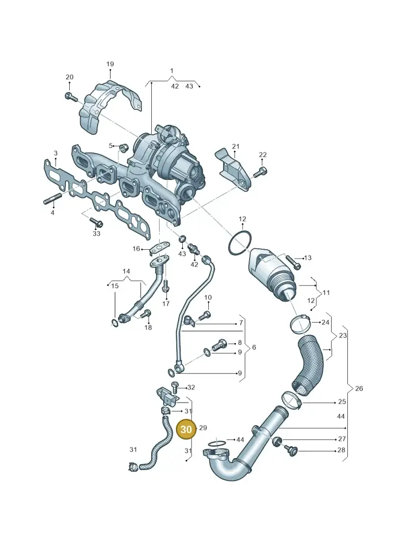 04L131850A — Volkswagen T-Cross 1,0 (2018-2024) diagram 587145452, position 30