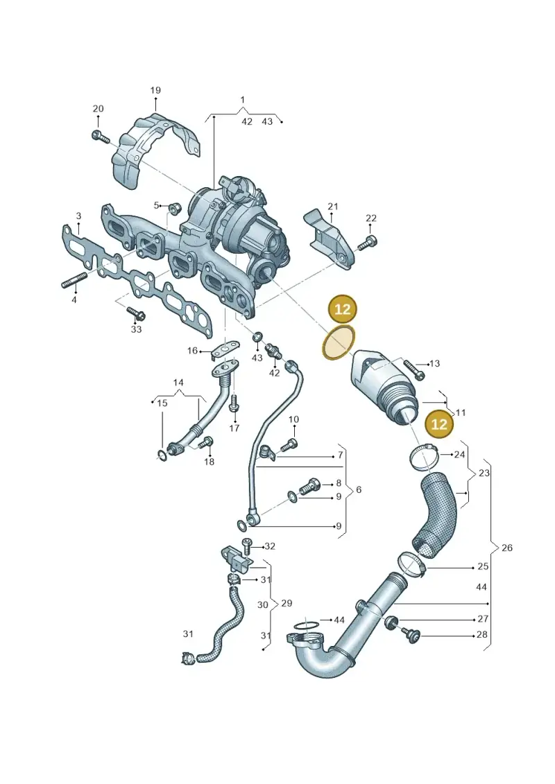 04L145117 — Volkswagen T-Cross 1,0 (2018-2024) diagram 587145452, position 12