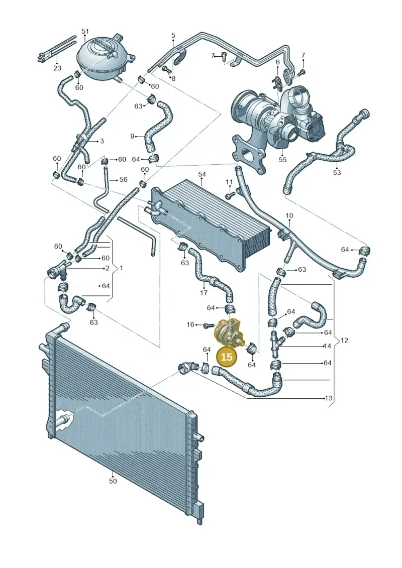 04L965567 — Volkswagen Golf 2.0 BlueMotion (2019-2024) diagram 780121260, position 15