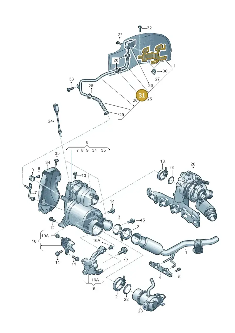04L971461AE — Volkswagen Golf 2.0 (2016-2020) diagram 745253500, position 31