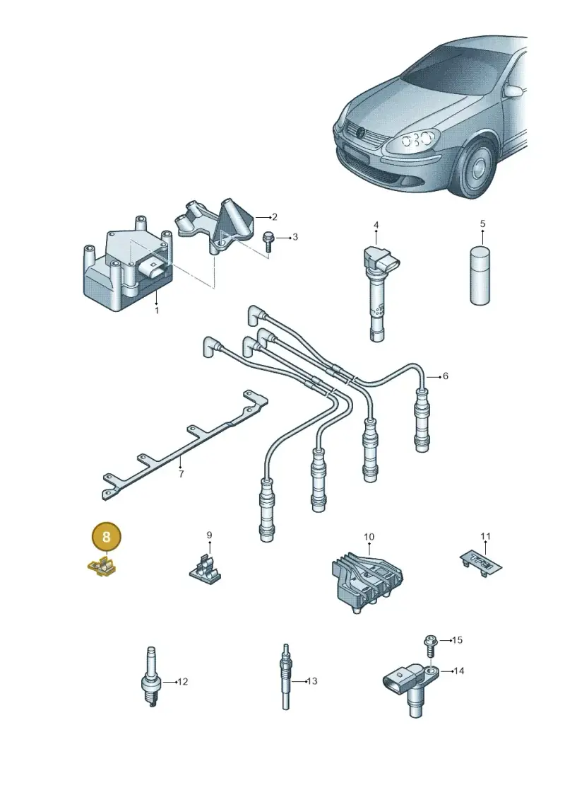 050905471 — Volkswagen Golf Plus (2011-2014) diagram 729905000, position 8