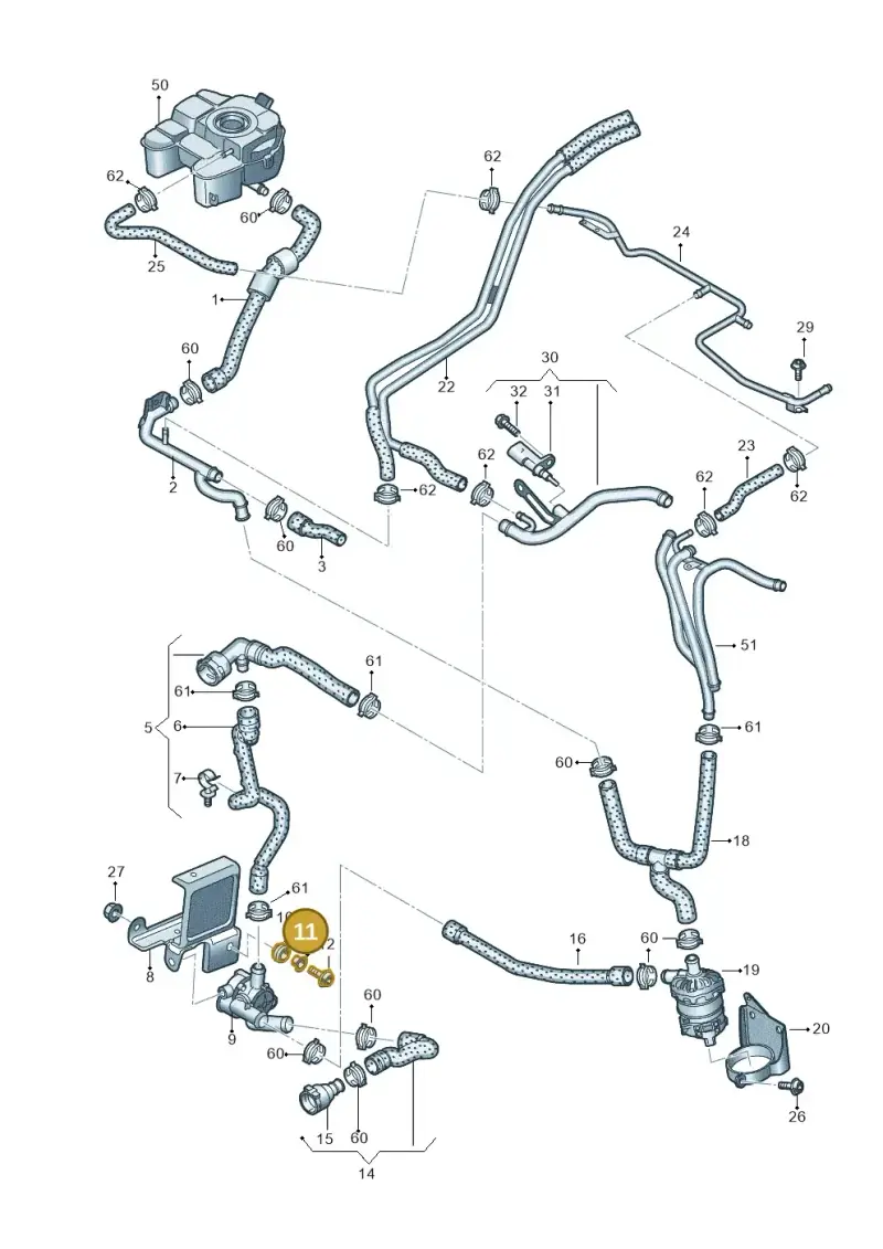 052129734 — Volkswagen Arteon (2017-2023) diagram 793121400, position 11