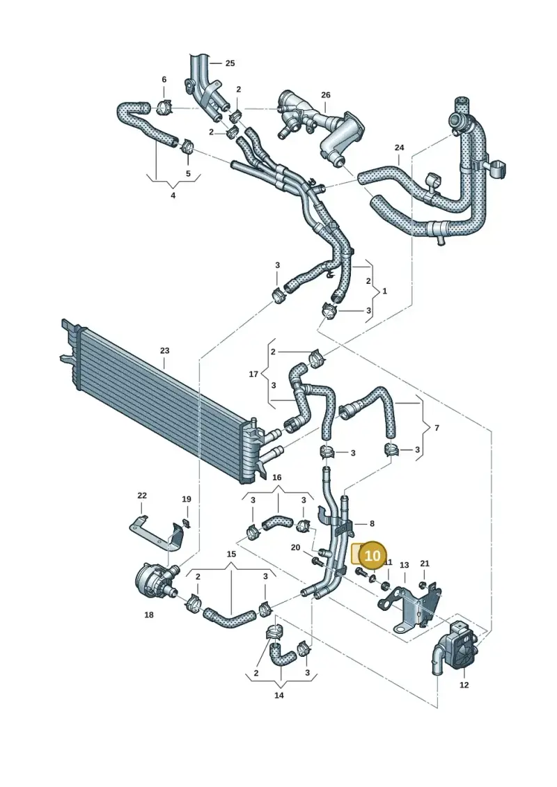 052129734 — Volkswagen Transport. multivan (2019-2024) diagram 7ep121207, position 10