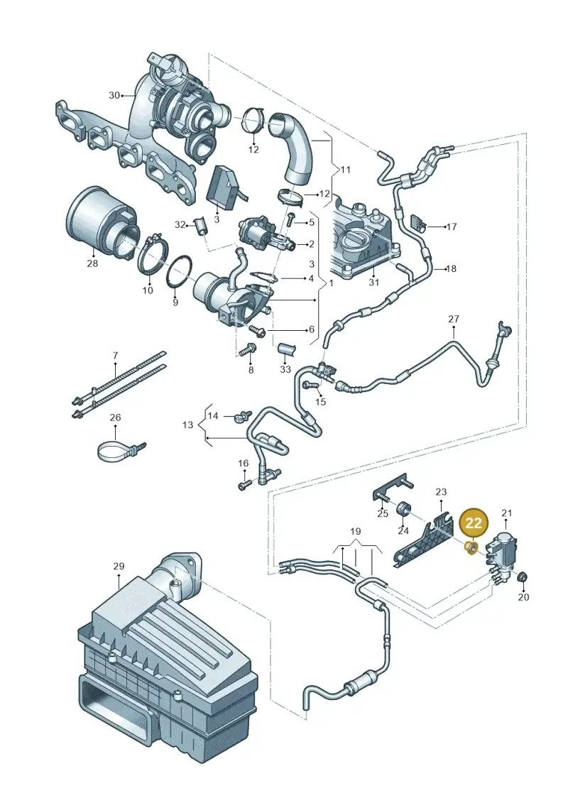 052129734 — Volkswagen Sharan BlueMotion (2015-2022) diagram 863131400, position 22