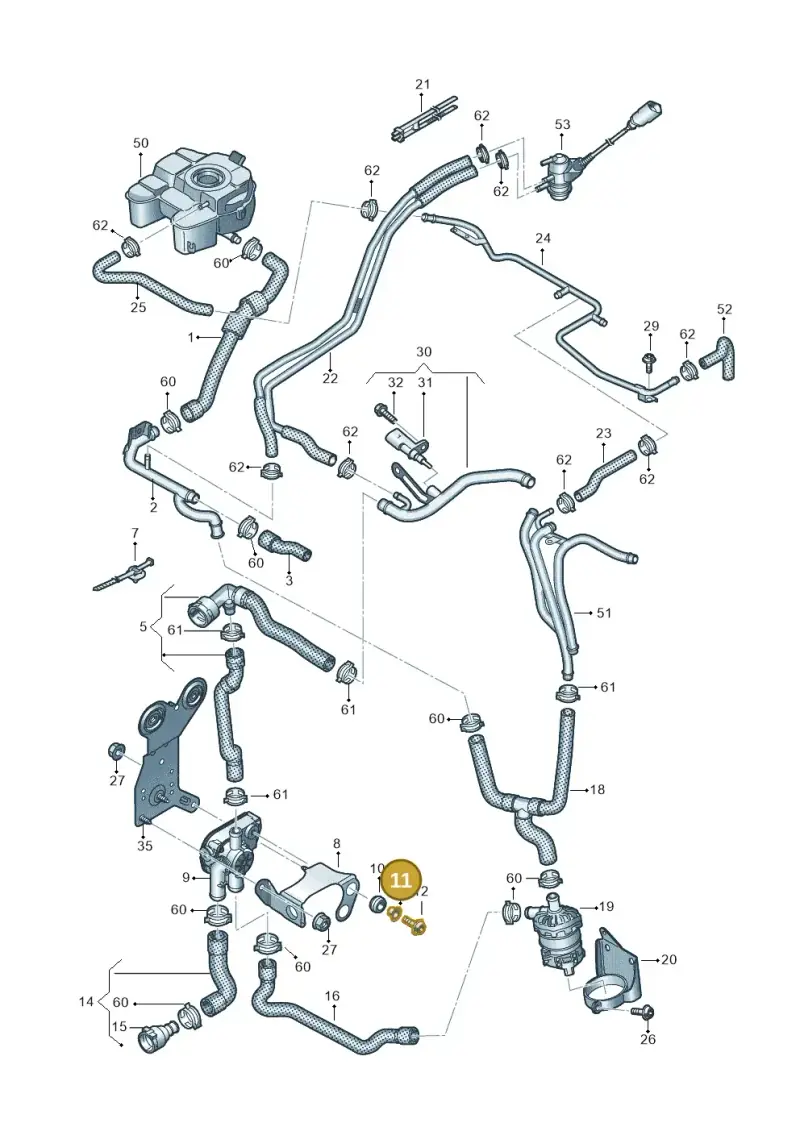 052129734 — Volkswagen Tiguan 2.0 4Motion (2017-2024) diagram 884000040, position 11