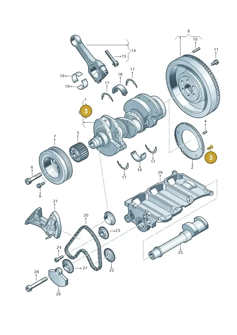 053105229 — Volkswagen Polo (2008-2009) diagram 231105100, position 3