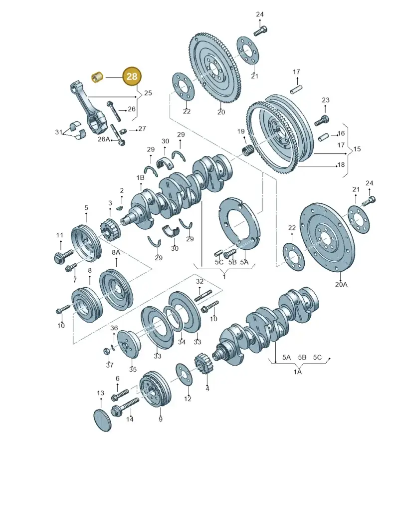 053105431B — Volkswagen POLO CLASSIC/VARIANT (1999-2001) diagram 123105150, position 28