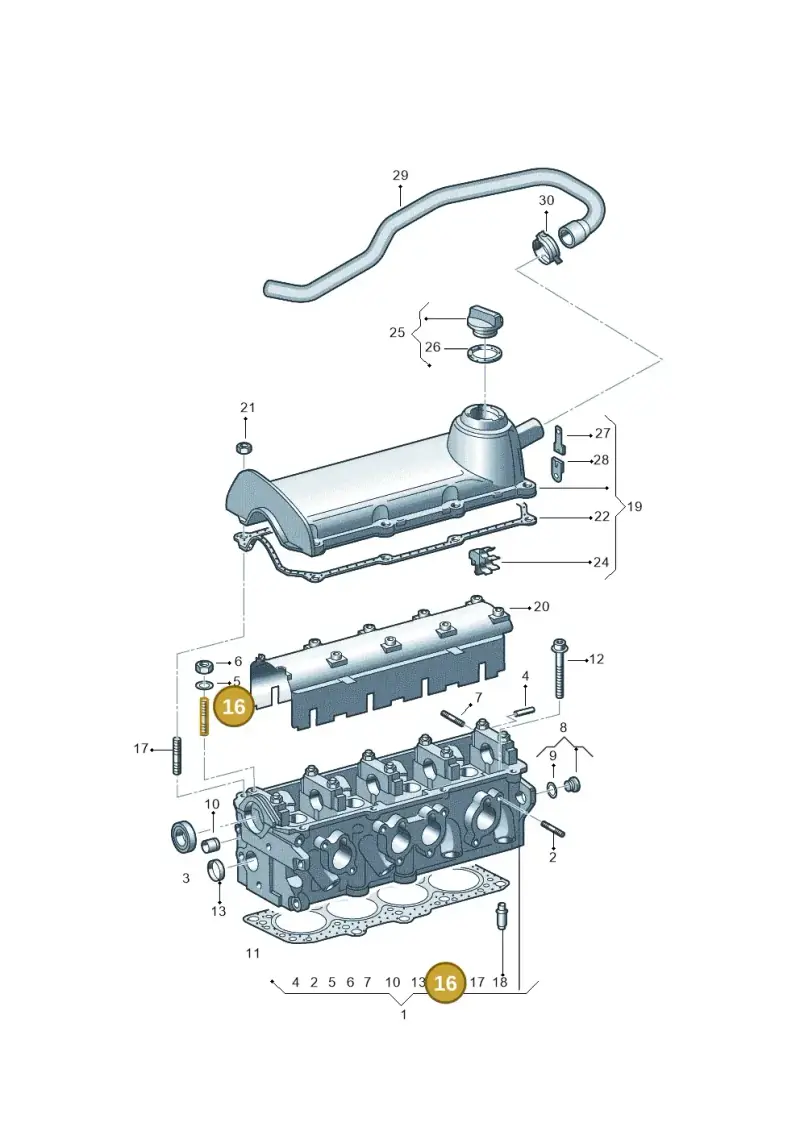 056103397 — Volkswagen Jetta (2014-2017) diagram 244103300, position 16