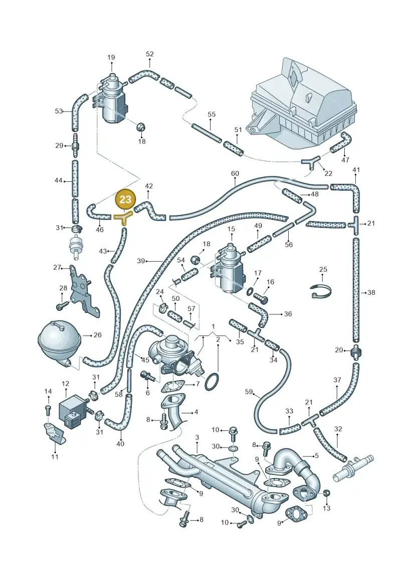 056129971 — Volkswagen PASSAT/4MOTION/W8 (2002-2005) diagram 195131140, position 23