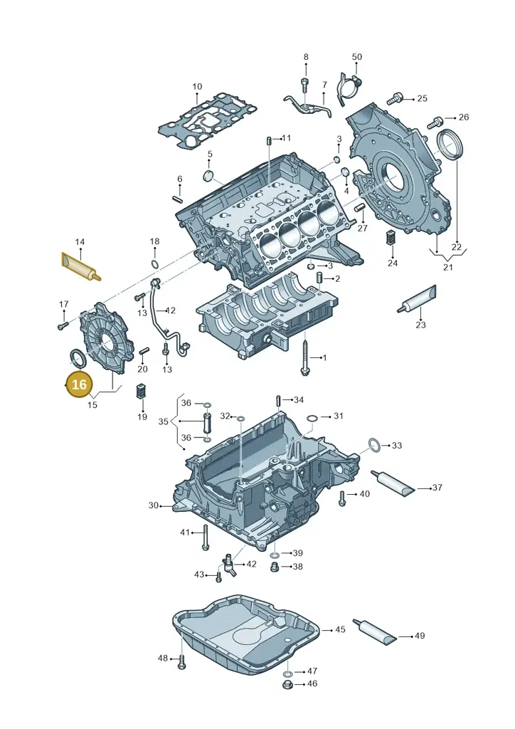 057103051 — Volkswagen Touareg BlueMotion (2014-2018) diagram 693103300, position 16