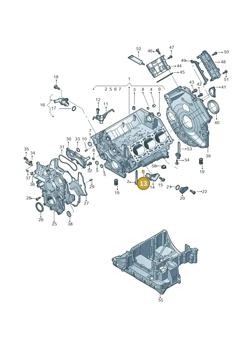 057103139 — Volkswagen Touareg (2010-2012) diagram 693103270, position 13