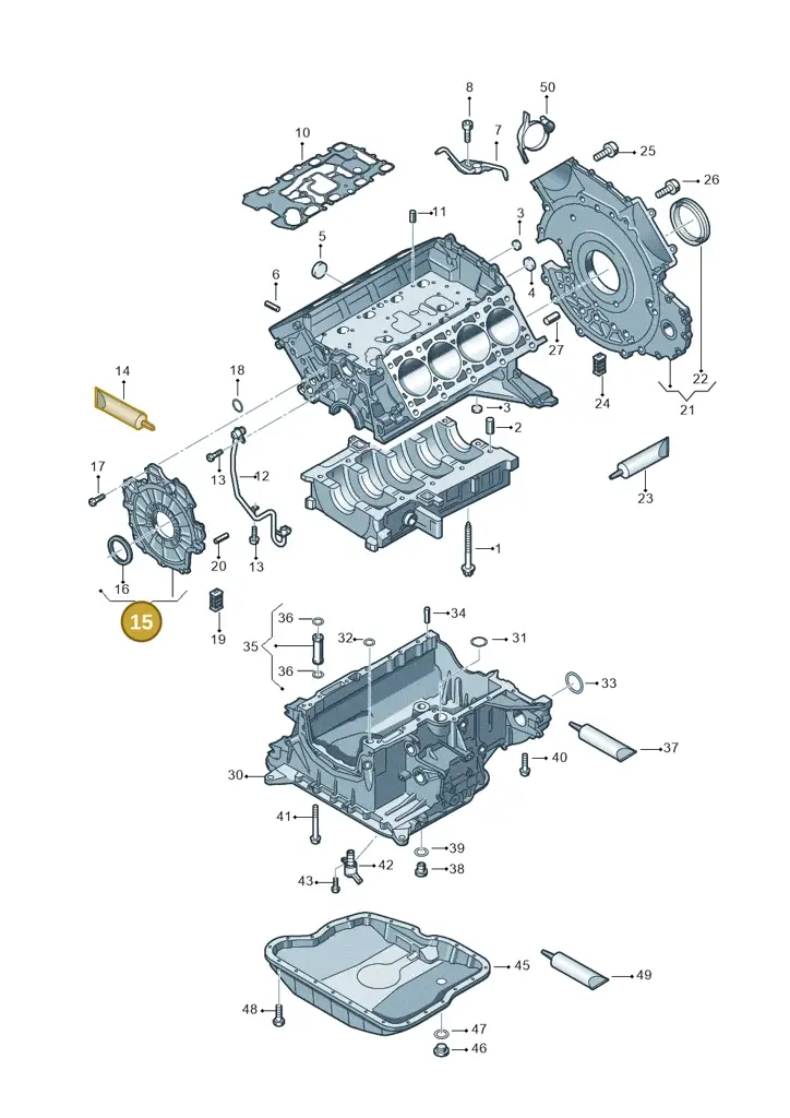 057103151AA — Volkswagen Touareg BlueMotion (2014-2018) diagram 693103300, position 15