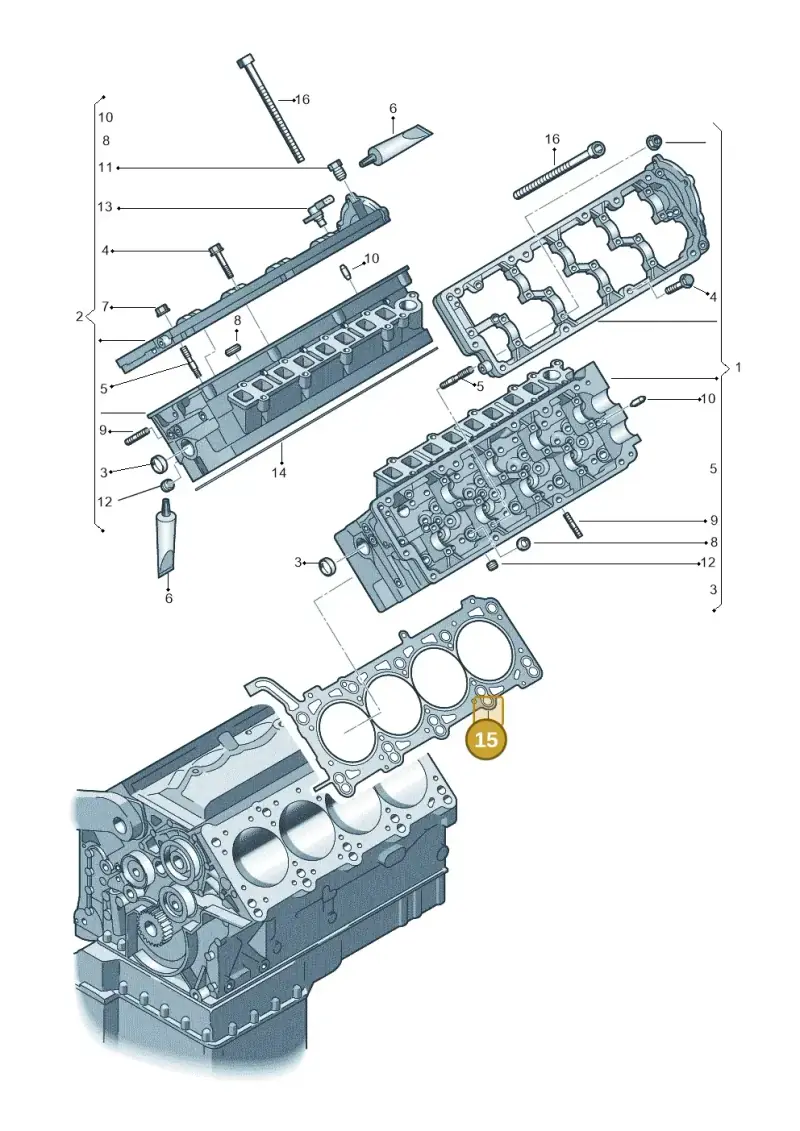 057103383JE — Volkswagen Touareg BlueMotion (2014-2018) diagram 277103450, position 15