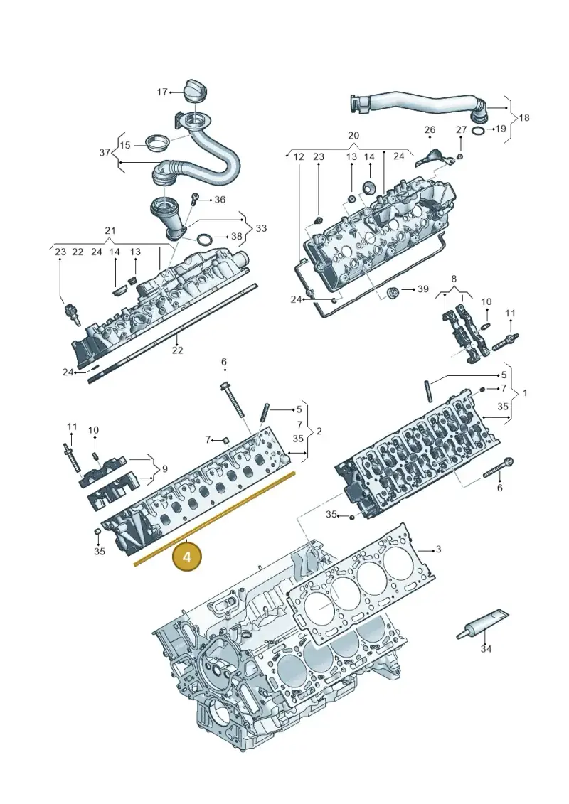 057103383KP — Volkswagen Touareg (2017-2023) diagram 439103070, position 4