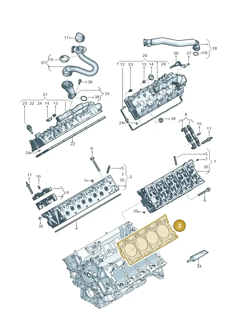 057103383MH — Volkswagen Touareg (2017-2023) diagram 439103070, position 3