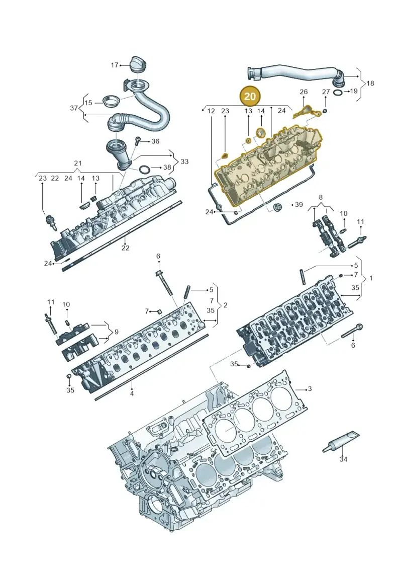 057103469AF — Volkswagen Touareg (2017-2023) diagram 439103070, position 20