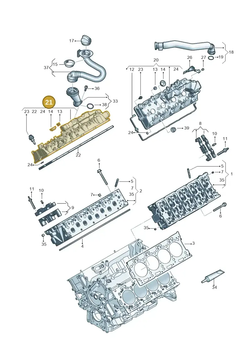 057103470AG — Volkswagen Touareg (2017-2023) diagram 439103070, position 21