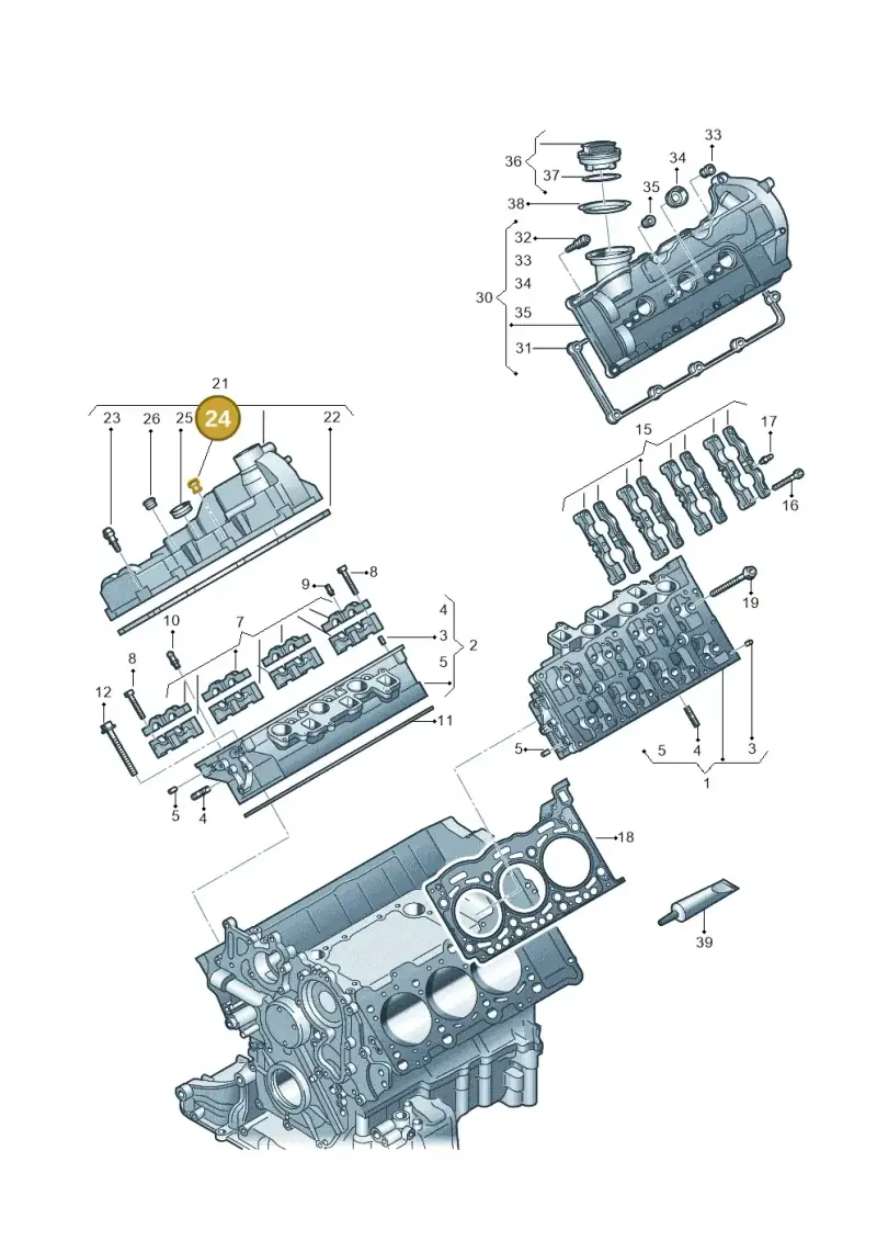 057103831B — Volkswagen Touareg BlueMotion (2014-2018) diagram 693103670, position 24