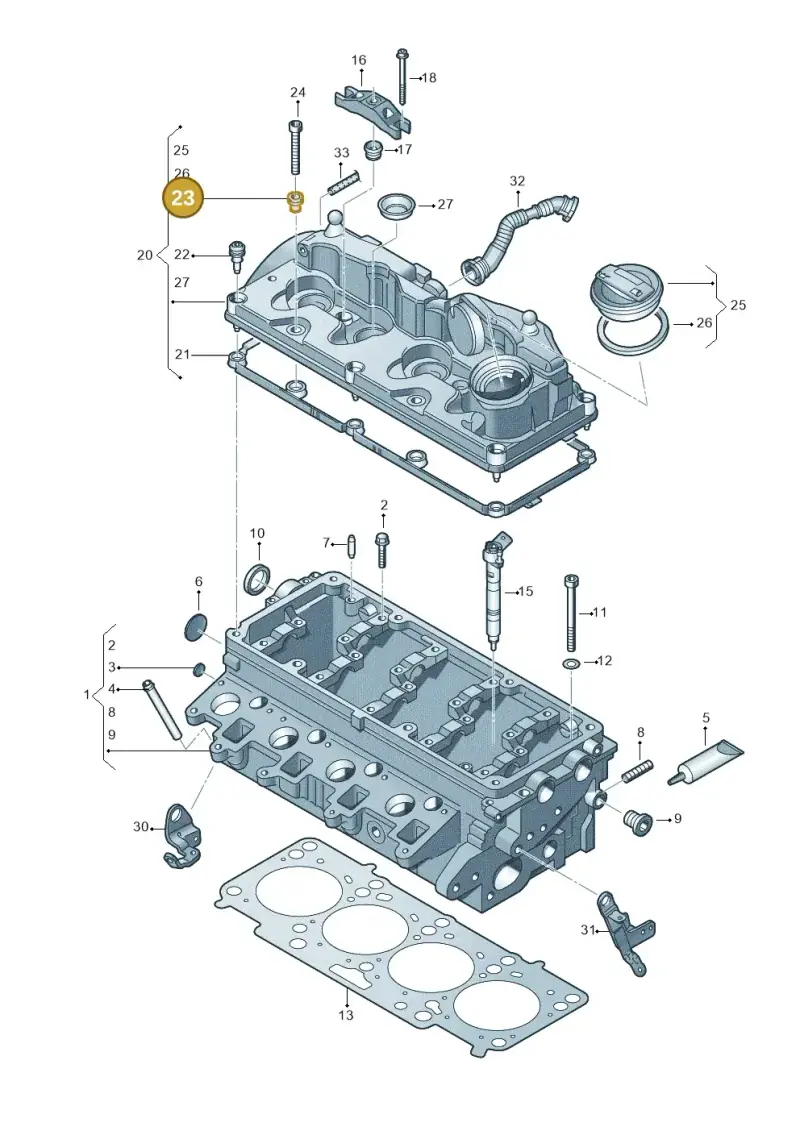 057103831B — Volkswagen Amarok twin cab (2022-) diagram 749103500, position 23