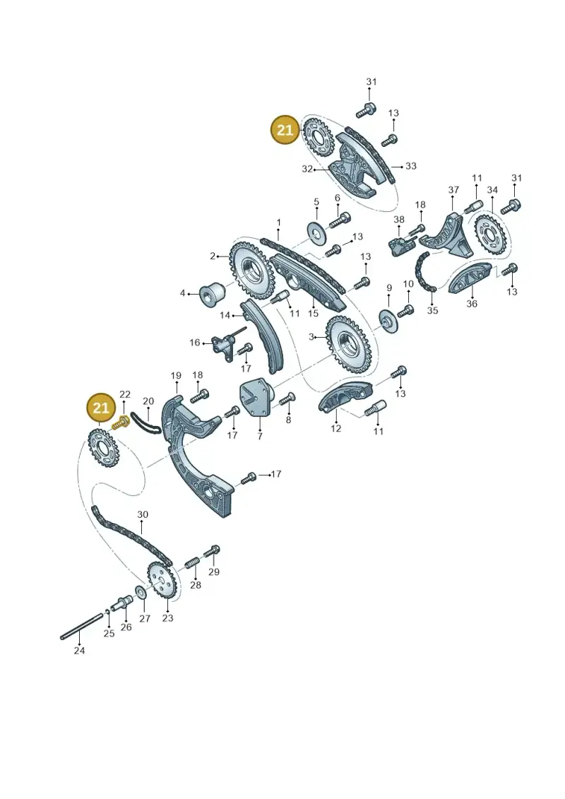 057109116J — Volkswagen Phaeton 4motion (2010-2016) diagram 631109700, position 21