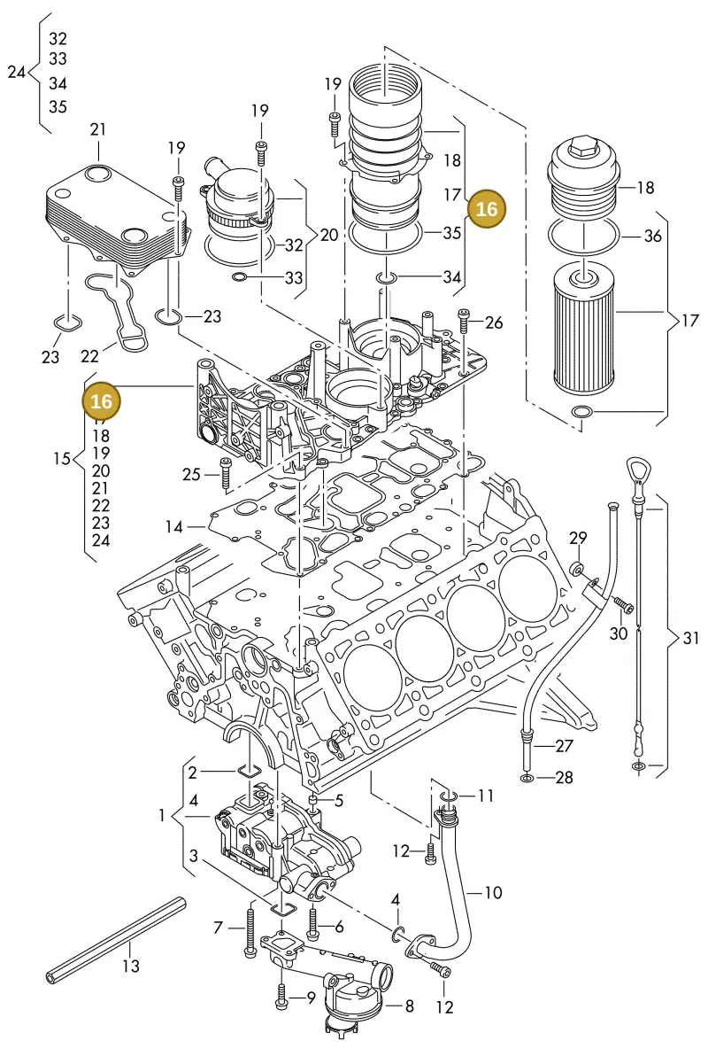 057115373B — Volkswagen MARINE-MOTOR           02> (2002-) diagram 277115370, position 16