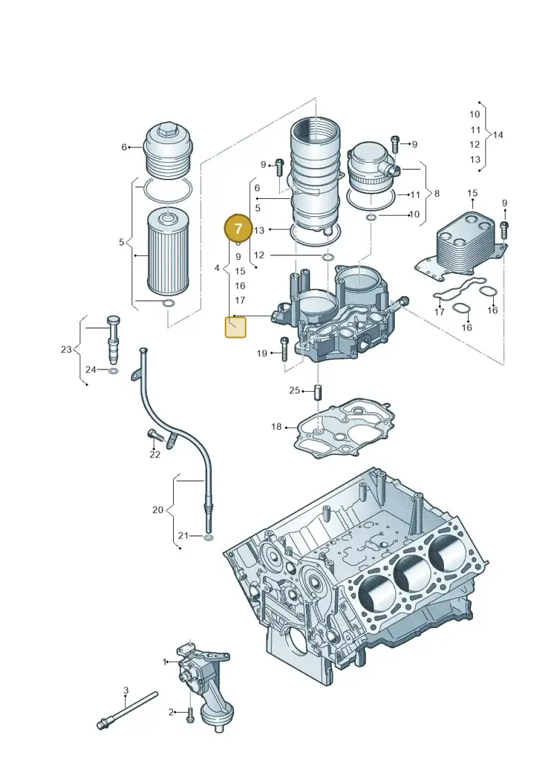 057115373B — Volkswagen Touareg (2010-2012) diagram 693115400, position 7
