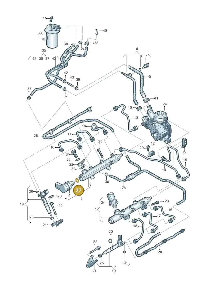 057130119A — Volkswagen Touareg BlueMotion (2014-2018) diagram 693130700, position 27