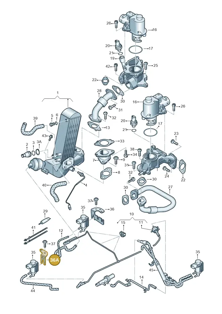 057131086J — Volkswagen Touareg BlueMotion (2014-2018) diagram 693131500, position 36A