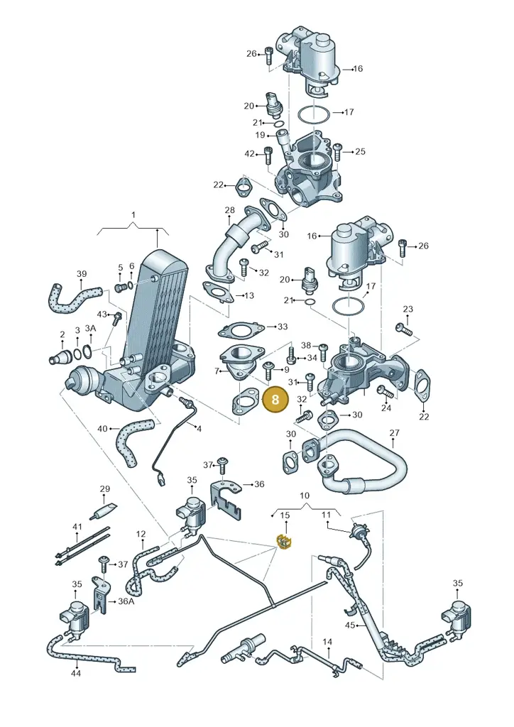 057131120B — Volkswagen Touareg BlueMotion (2014-2018) diagram 693131500, position 8