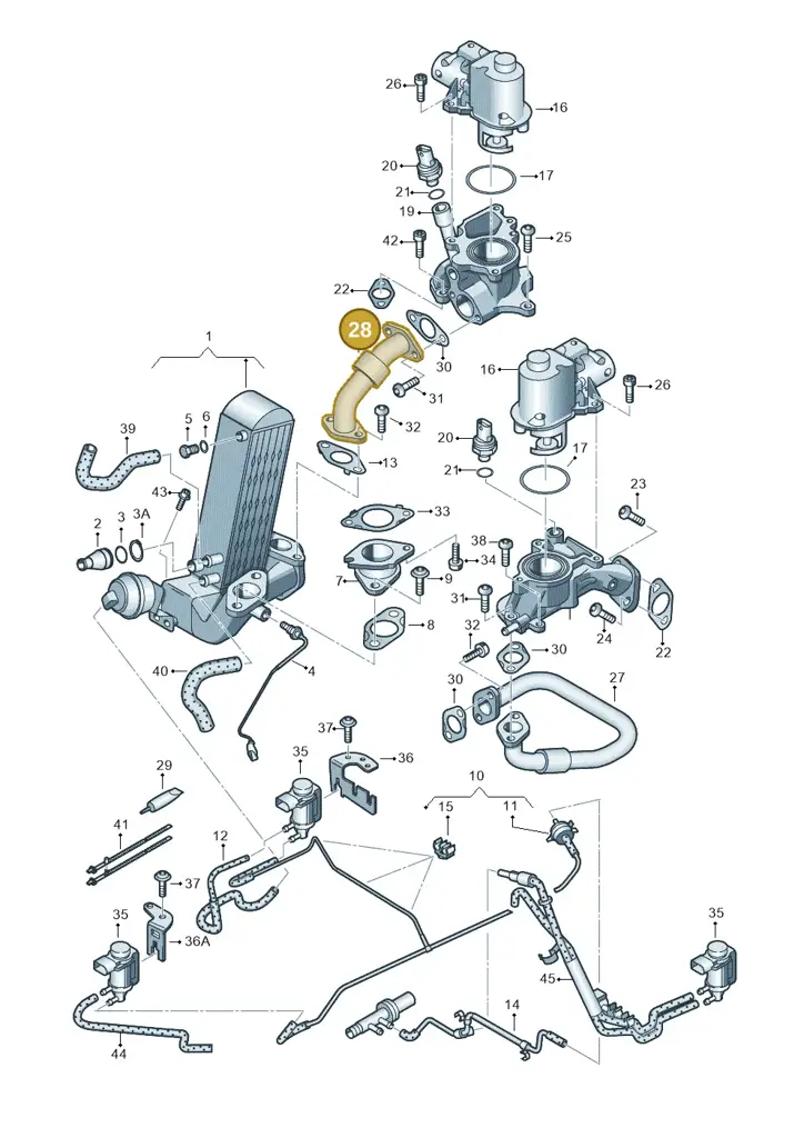 057131534R — Volkswagen Touareg BlueMotion (2014-2018) diagram 693131500, position 28