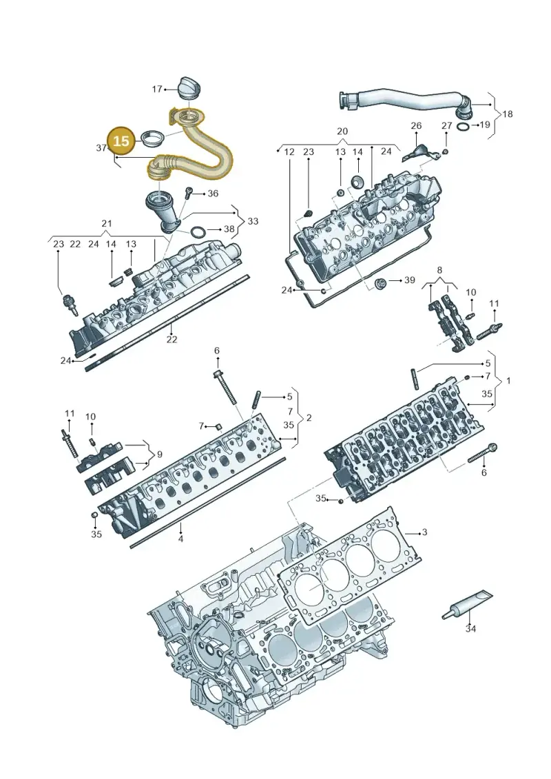 057133287C — Volkswagen Touareg (2017-2023) diagram 439103070, position 15