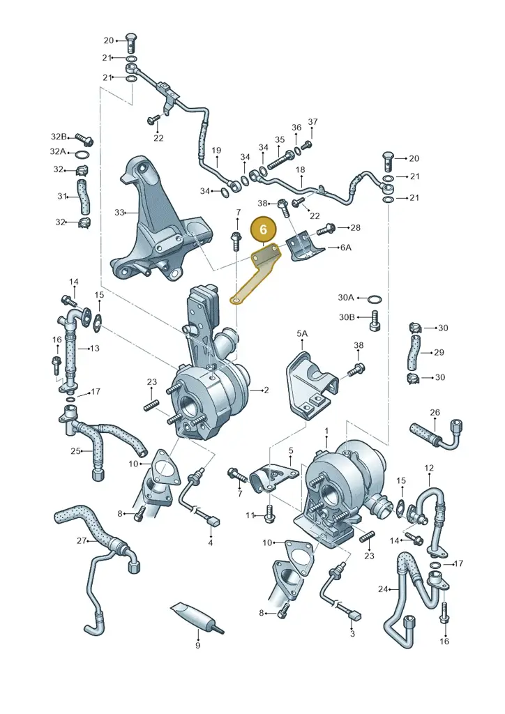 057145195N — Volkswagen Touareg BlueMotion (2014-2018) diagram 291145350, position 6