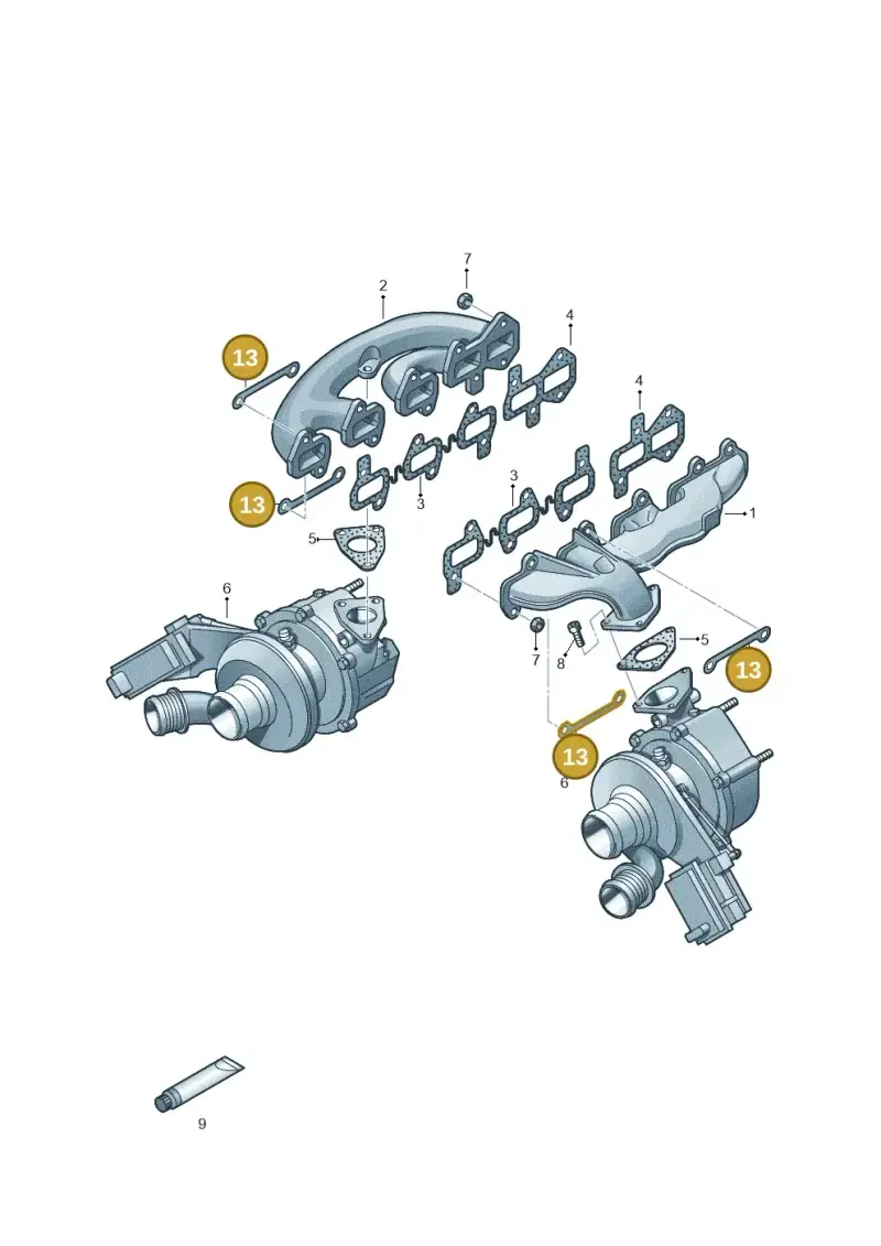 057253099E — Volkswagen Touareg BlueMotion (2014-2018) diagram 787253240, position 13