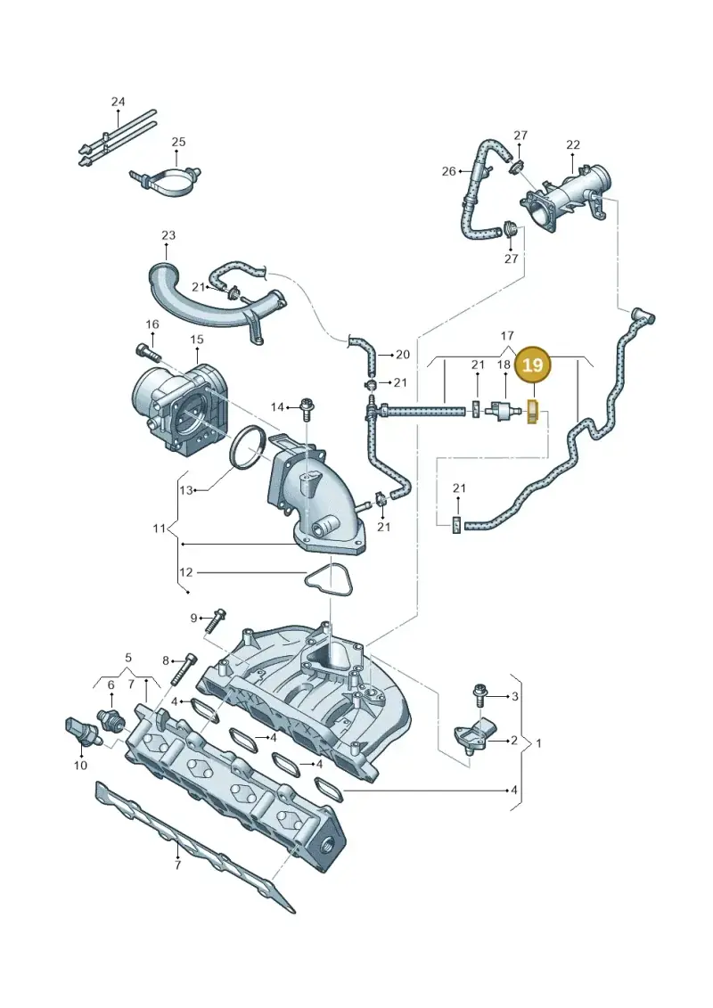 058133459 — Volkswagen Passat CC (2011-2016) diagram 645133100, position 19