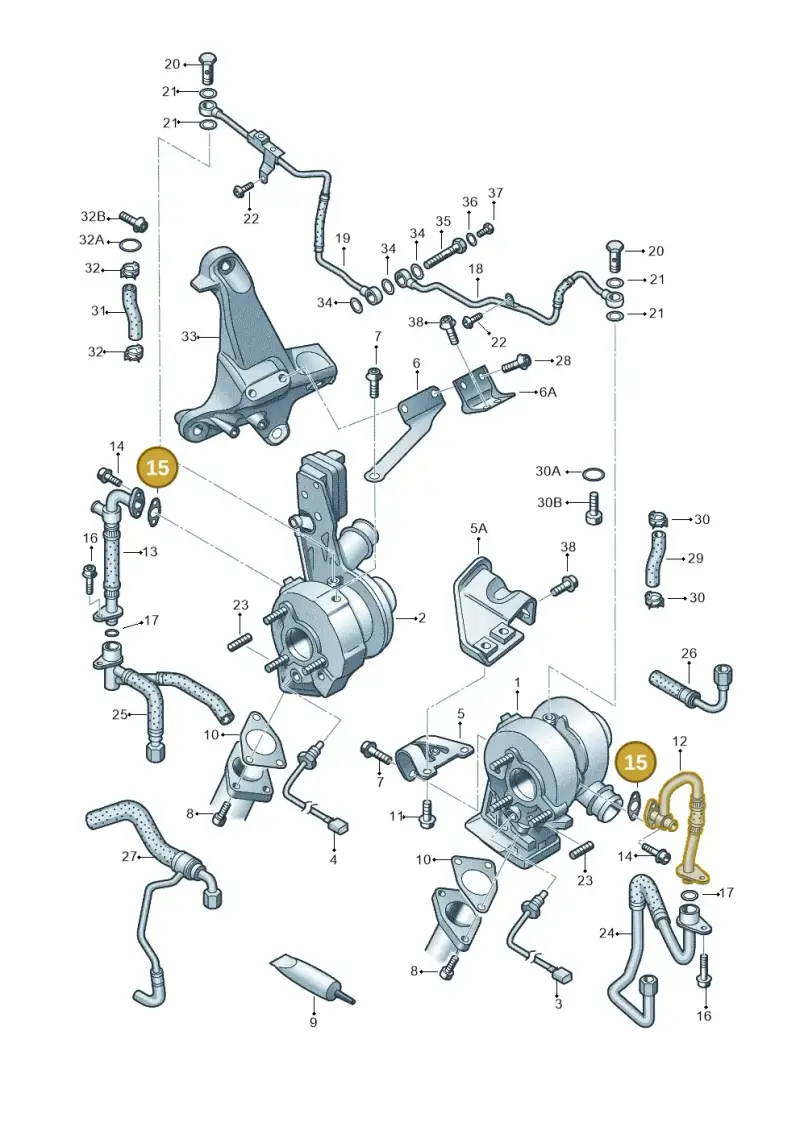 058145757C — Volkswagen Touareg (2010-2012) diagram 291145350, position 15