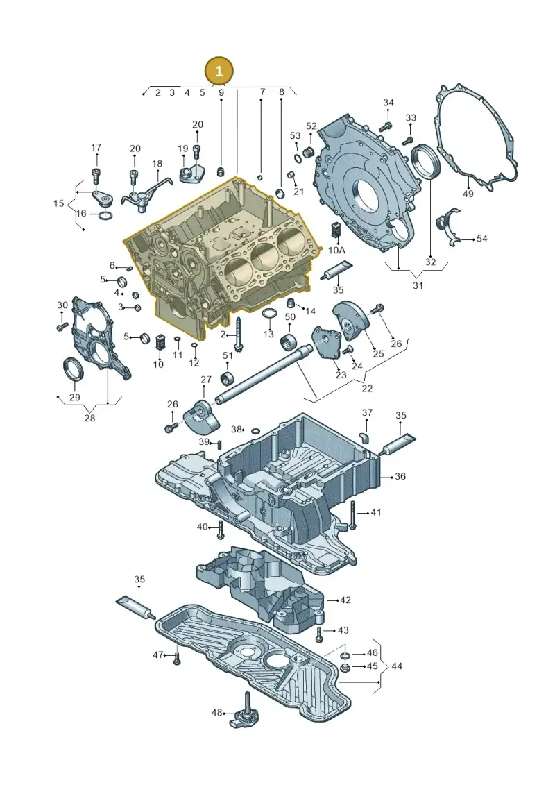 059103011DN — Volkswagen Phaeton 4motion (2010-2016) diagram 258103050, position 1