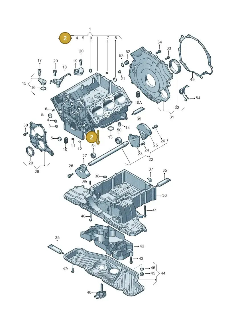 059103039H — Volkswagen Phaeton 4motion (2010-2016) diagram 258103050, position 2