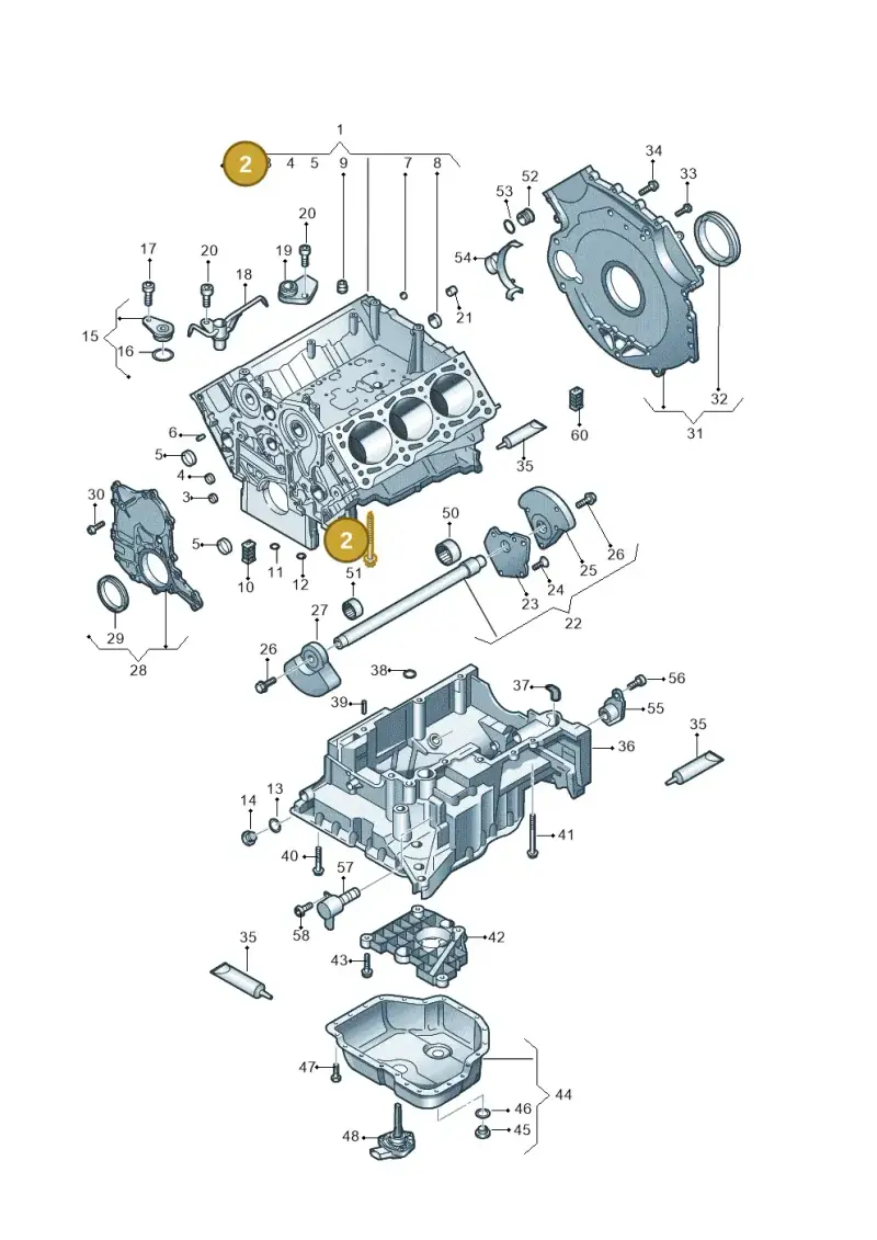 059103039H — Volkswagen Touareg (2010-2012) diagram 616103250, position 2