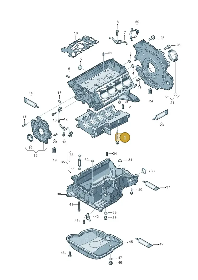 059103039H — Volkswagen Touareg BlueMotion (2014-2018) diagram 693103300, position 1