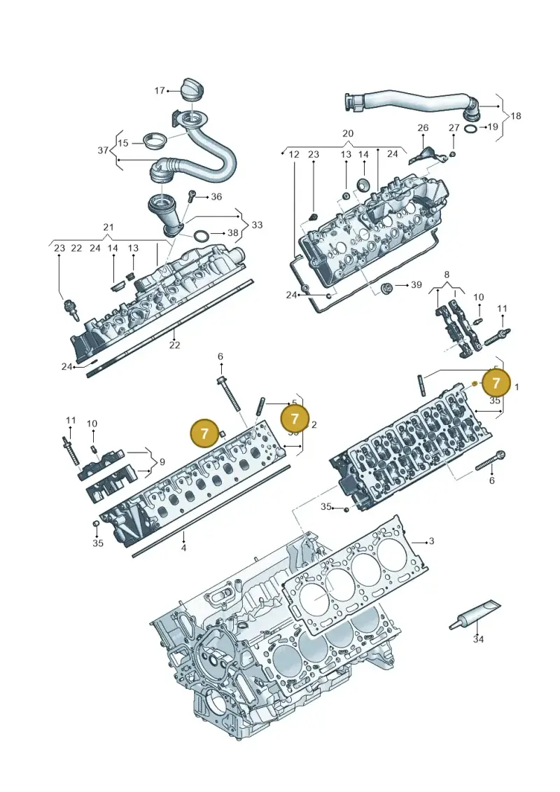 059103139A — Volkswagen Touareg (2017-2023) diagram 439103070, position 7