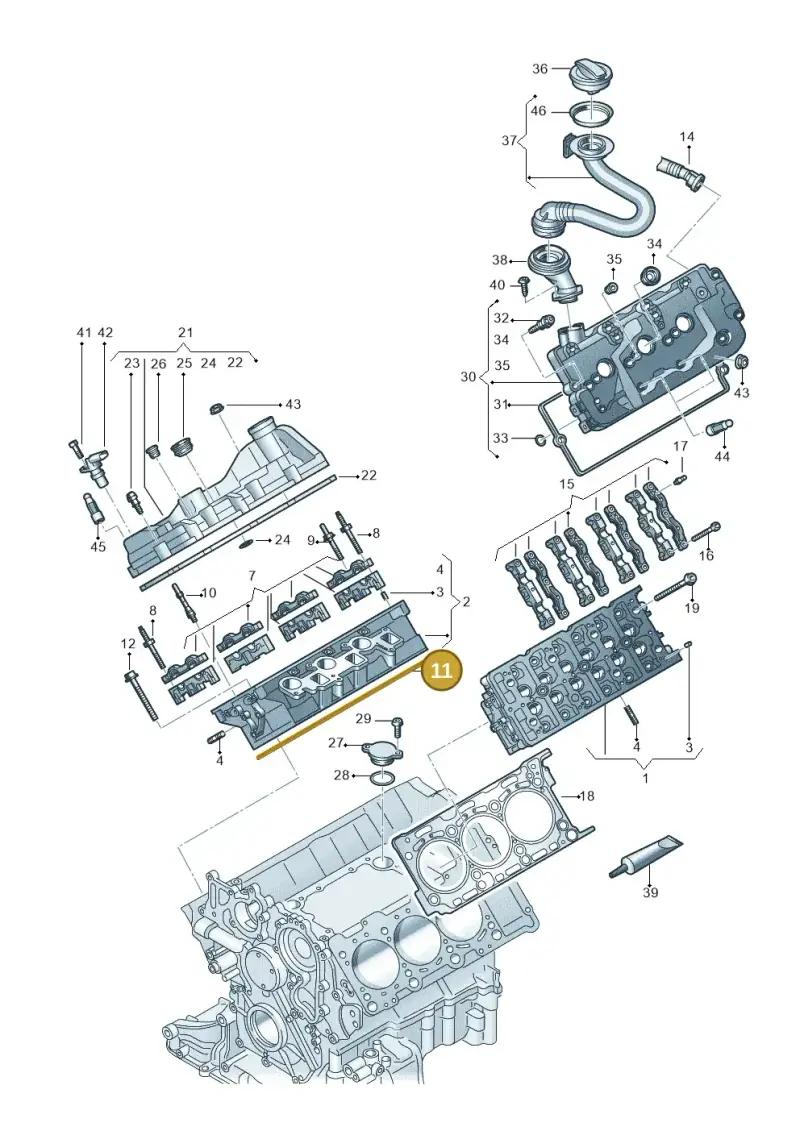 059103148AL — Volkswagen Touareg (2017-2023) diagram 439103061, position 11