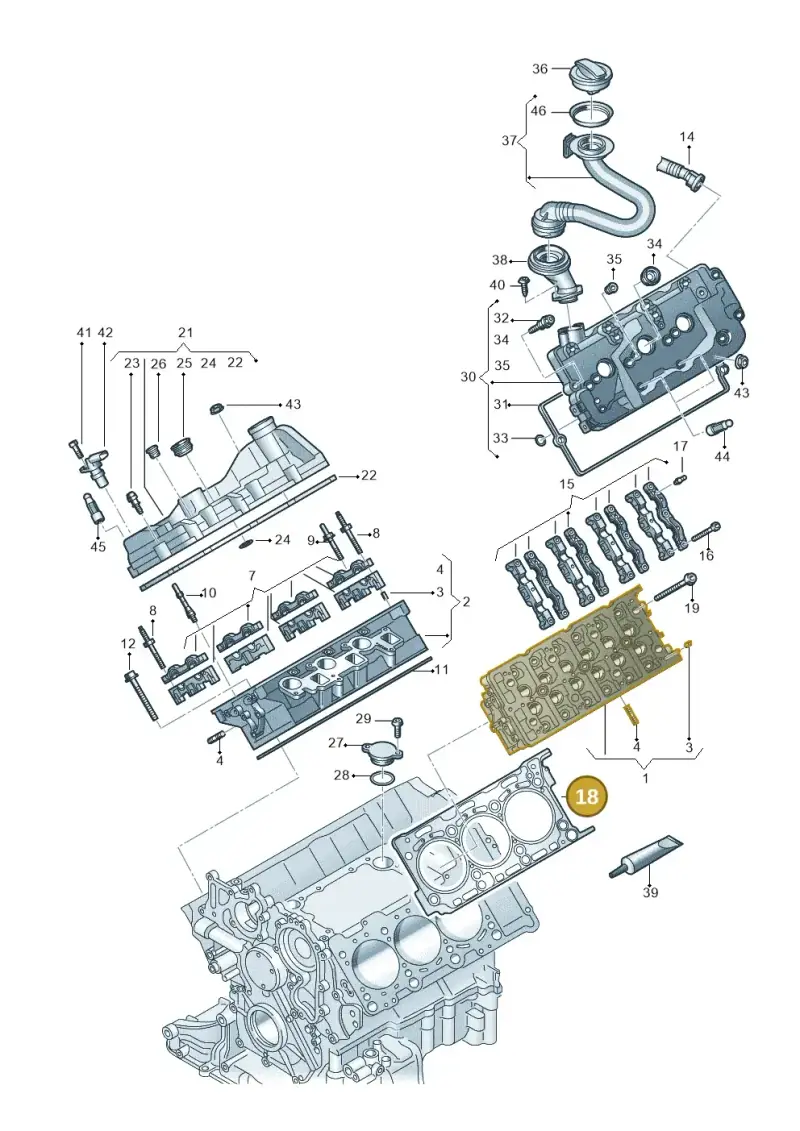 059103149AJ — Volkswagen Touareg (2017-2023) diagram 439103061, position 18