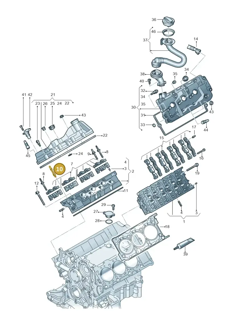 059103164E — Volkswagen Touareg (2017-2023) diagram 439103061, position 10