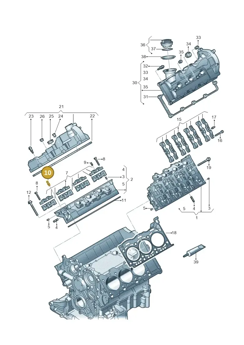 059103164E — Volkswagen Touareg BlueMotion (2014-2018) diagram 693103670, position 10