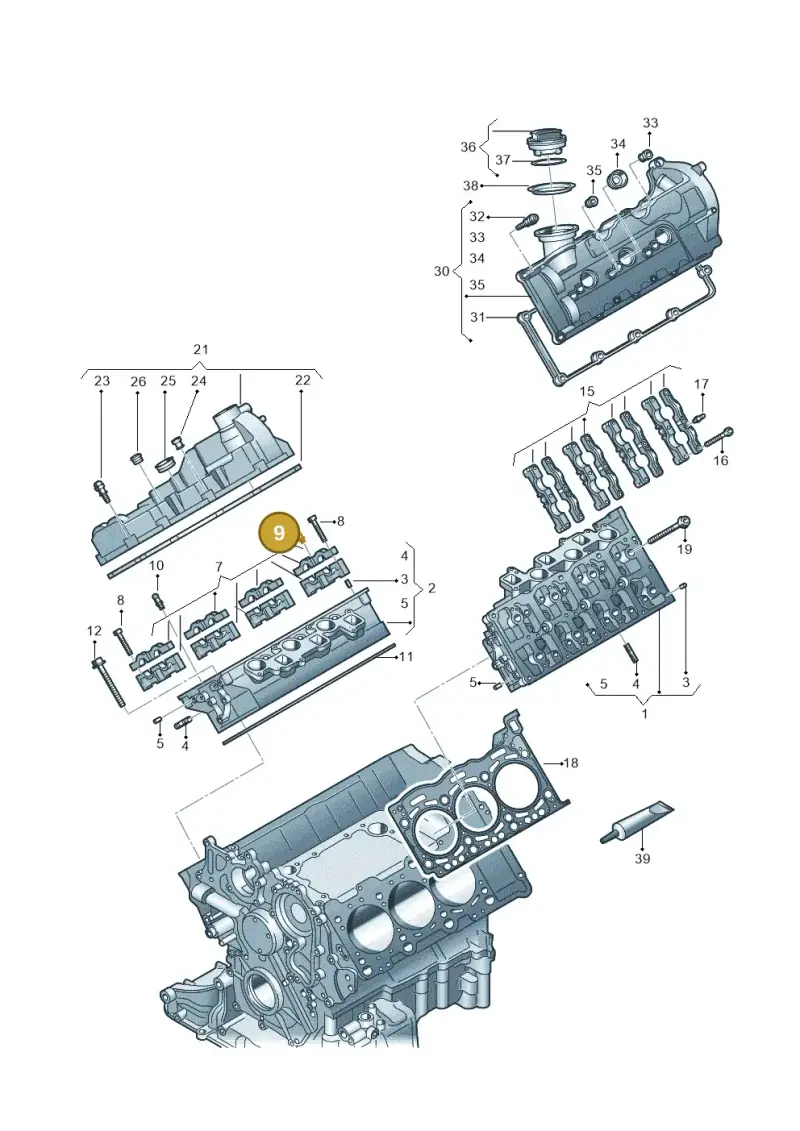 059103164F — Volkswagen Touareg BlueMotion (2014-2018) diagram 693103670, position 9