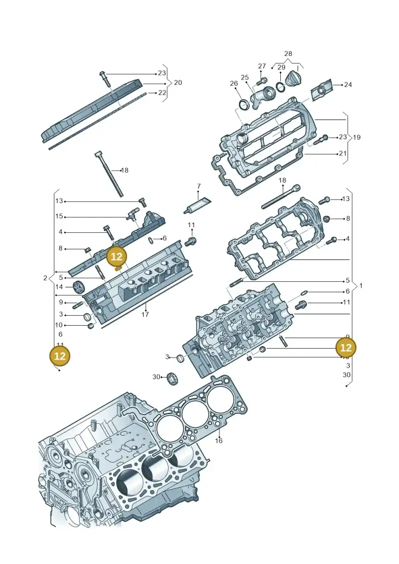 059103377 — Volkswagen Phaeton 4motion (2010-2016) diagram 258103350, position 12